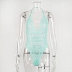 Aqua Multicolor Lace Floral Sheer Sexy Teddys