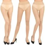 Meia-calça bisque brilhante sem virilha sem costura por atacado