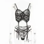 Black Floral Lace Bustier Bodysuit Black Floral Lace Bustier Bodysuit