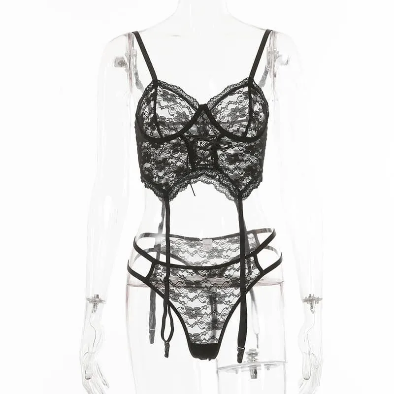 Black Floral Lace Bustier Bodysuit Black Floral Lace Bustier Bodysuit