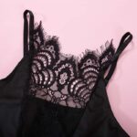 Svart spets sexig babydoll bh detaljer