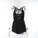 Svart spets sexig babydoll framifrån