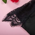 Svart spets sexig babydoll spetsdetaljer