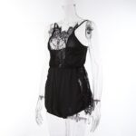 Svart spets sexig babydoll Site View