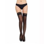 Black Sexy Cloudy Lace Thigh High Socks Front Show Black Sexy Cloudy Lace Thigh High Socks Front Show