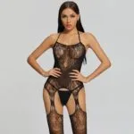 Suspensório Bodystocking Perspectiva Sem Crochê Front Show