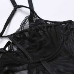 Stickerei-Push-Up-BH Mesh-Bustier-BH-Details