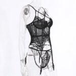 Stickerei-Push-Up-BH Mesh-Bustier-Seitenansicht