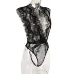Eyelash Lace Deep V Bodysuit Site View