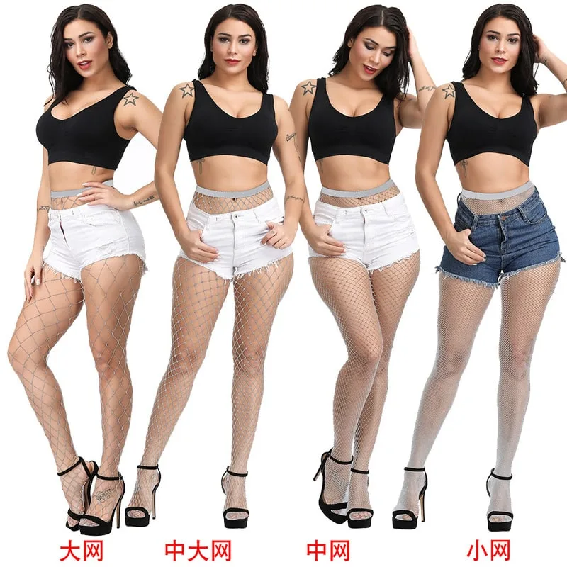 Grey Fashion Classic Super Stretch Fishnet Pantyhose Harmaa Fashion Classic Super Stretch -verkkosukkahousut