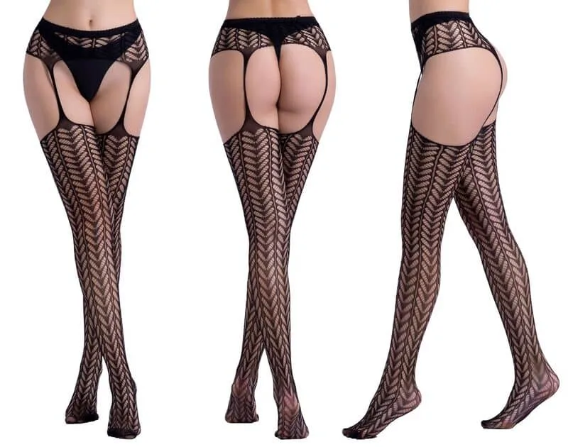 Hollow Garter Jacquard Sexy Pantyhose 6076