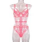 Terno de pelúcia listrado rosa choque floral