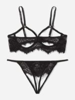 Spets sexiga bröstlösa underkläder set bakifrån