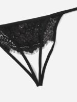 Spets sexiga bröstlösa underkläder set trosa detaljer