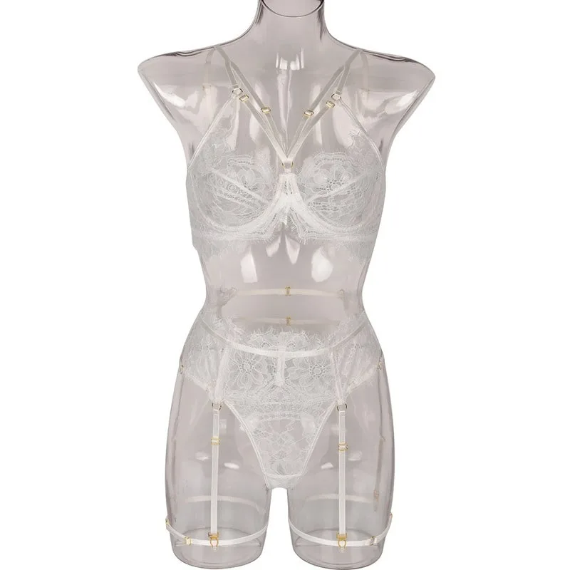 Lace Sexy Bridal Bra Set Front Show