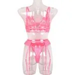 Lace Stitching Bow Girl Suit Back View