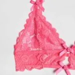 Lace Stitching Bow Girl Suit Bra Details