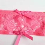 Lace Stitching Bow Girl Suit Garter Details