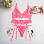 Lace Stitching Bow Girl Suit Over View