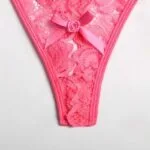 Lace Stitching Bow Girl Suit Panty Details