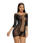 Mesh Perspective Fishnet Dress Long Sleeve Display