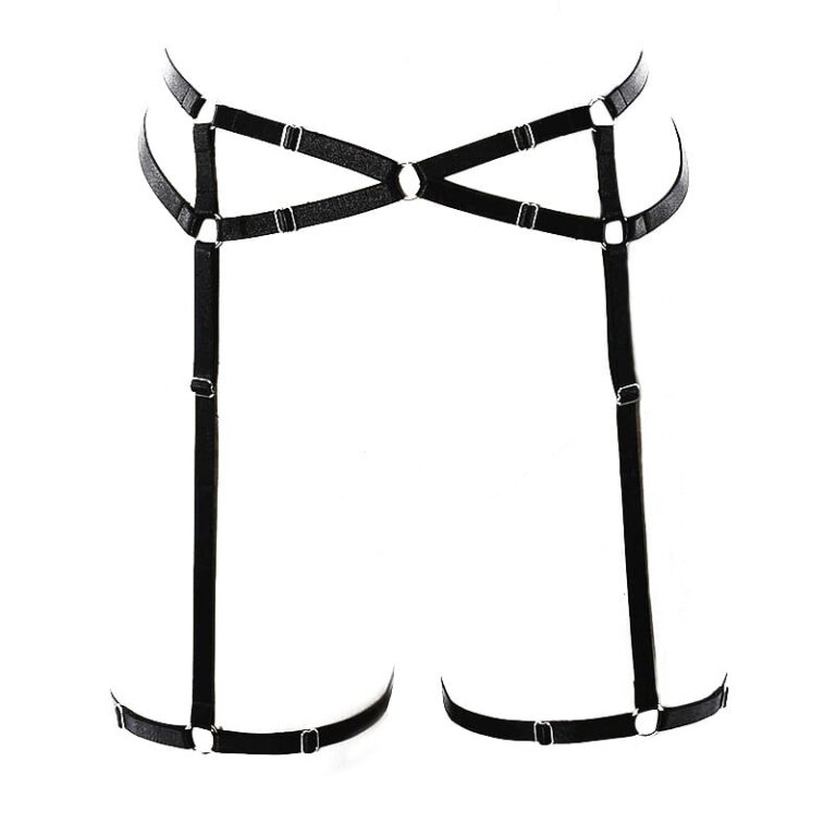 punk garter belt Plus Size High Waist Garter Belt Set – Lace Suspender Belt With 6 Metal  Clips For Stockings main image 1