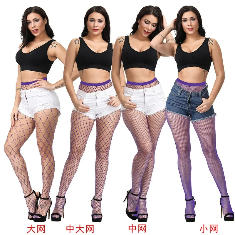 Purple Fashion Classic Super Stretch Fishnet Pantyhose Purple Fashion Classic Super Stretch -verkkosukkahousut