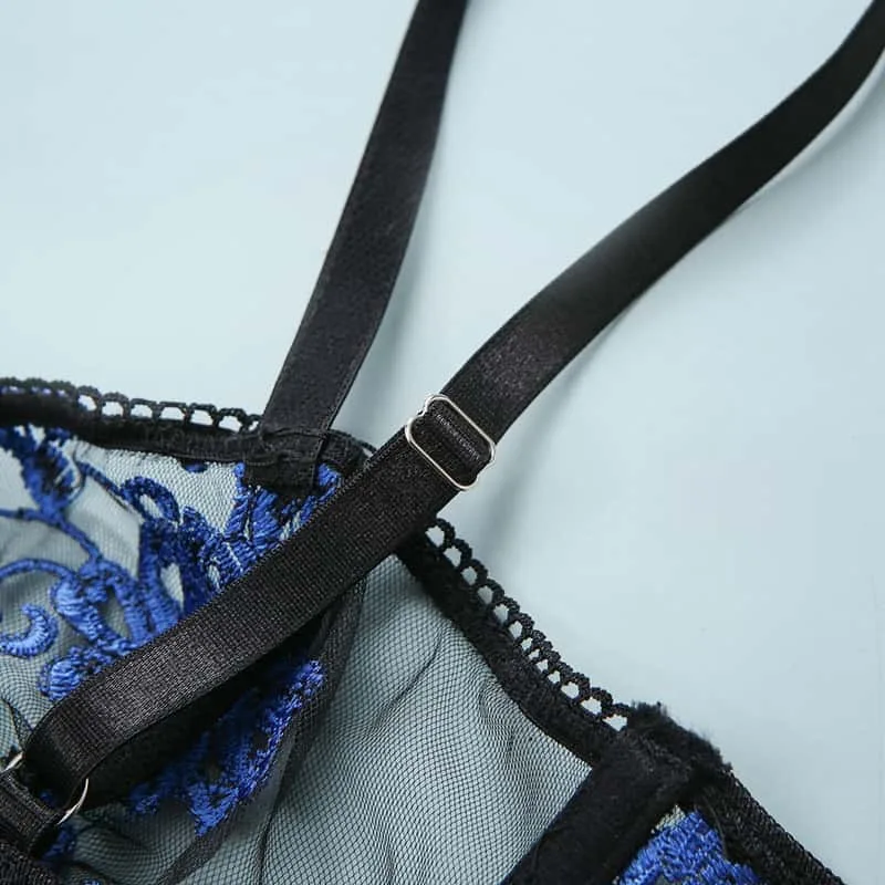 Ruffed kukka Bustier Set vyön tiedot