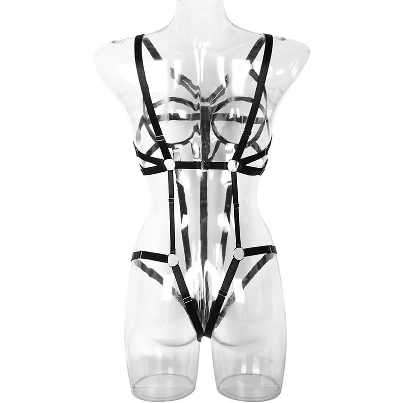Sexy Cutout Body Sculpting Strappy Teddy Suit Back View
