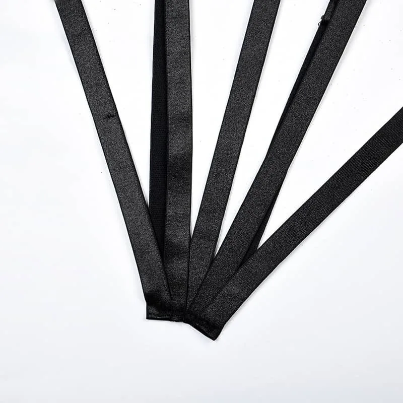 Sexy Cutout Body Sculpting Strappy Teddy Suit Crotch Details