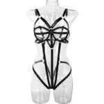 Sexy Cutout Body Sculpting Strappy Teddy Suit Front View