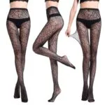 Meia-calça sexy arrastão jacquard transparente na cintura WK01