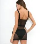 Strap Perspective Sling Mesh Chemise Black Show Strap Perspective Sling Mesh Chemise Black Show
