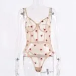 Transparent Embroidered Sexy Teddies For Women Front View