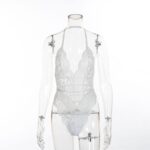 Weiße, mehrfarbige, transparente, sexy Teddys mit Blumenspitze