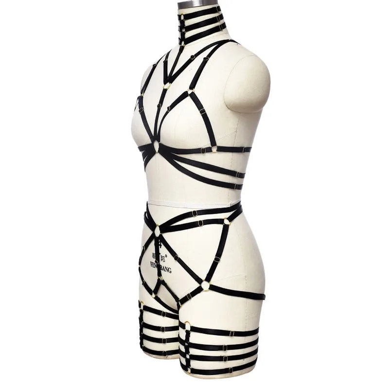 Grossist svart selad Hottie bodysuit vänster vy