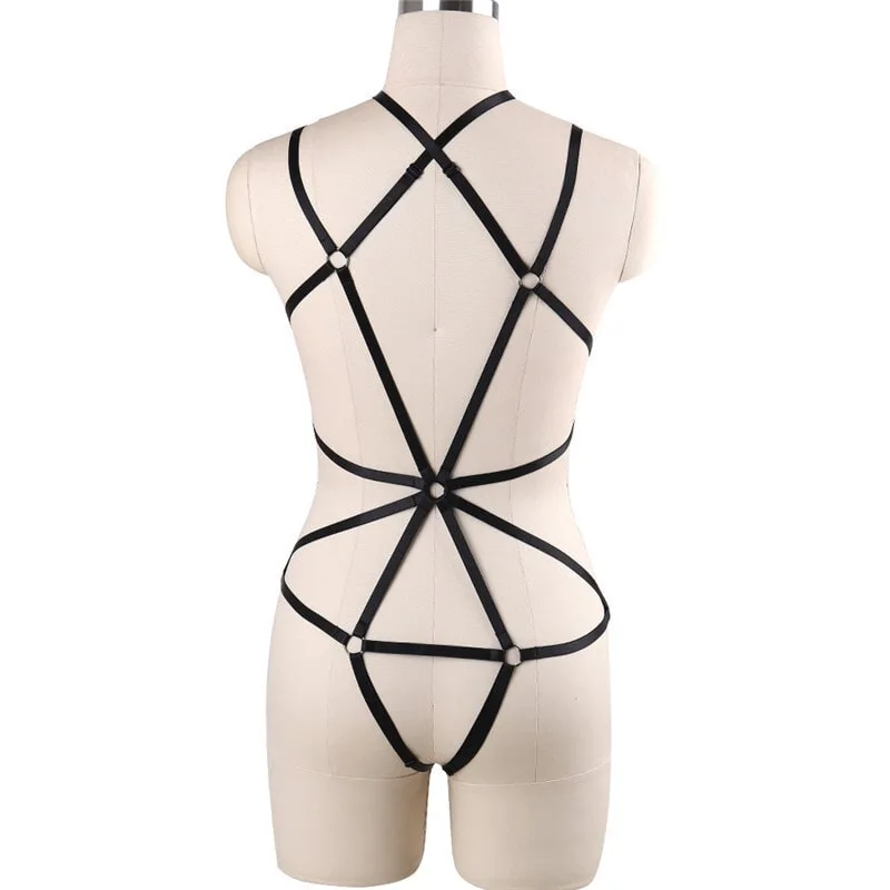 Wholesale Bundling Bondage Ladies Harness Body Suit Back View Tukkumyynti Bondage Ladies -valjaiden vartalopuku takaa
