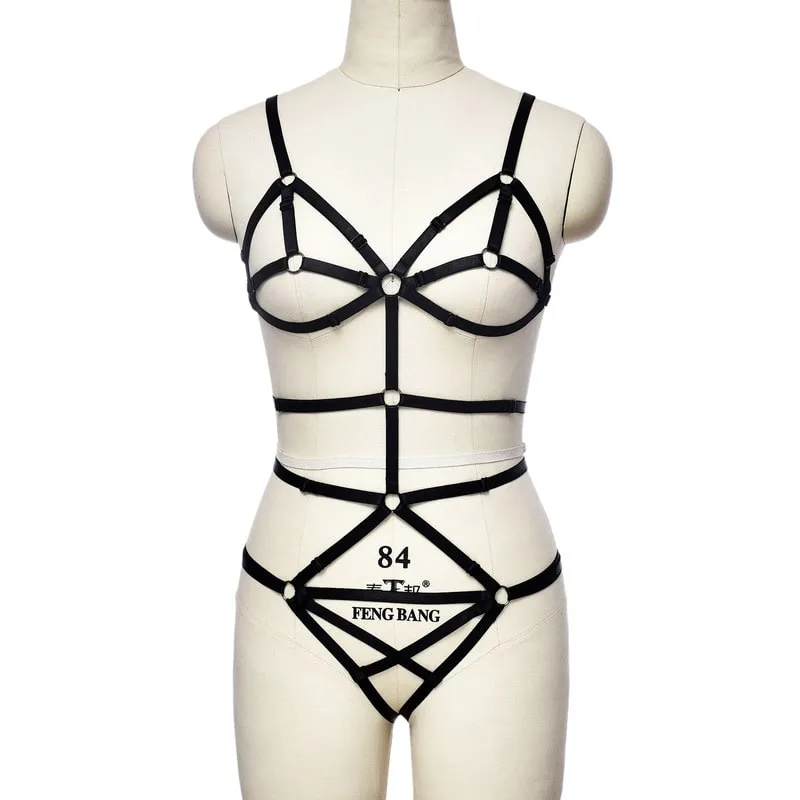 Wholesale Nightclub Style Breasts Chest Harness Lingerie Front View Wholesale Nightclub Style Breasts Chest Harness Lingerie Front View