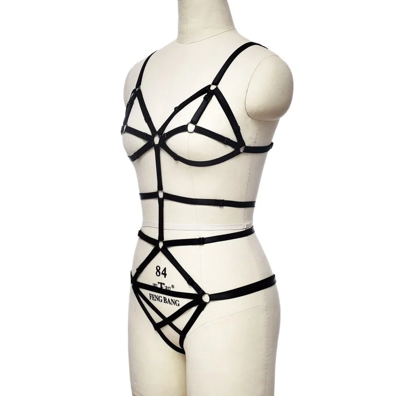 Wholesale Nightclub Style Breasts Chest Harness Lingerie Left View Wholesale Nightclub Style Breasts Chest Harness Lingerie Left View