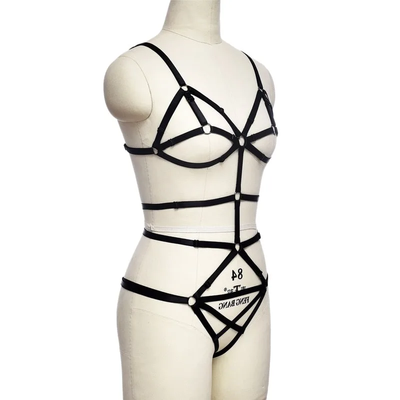 Wholesale Nightclub Style Breasts Chest Harness Lingerie Right View Wholesale Nightclub Style Breasts Chest Harness Lingerie Right View