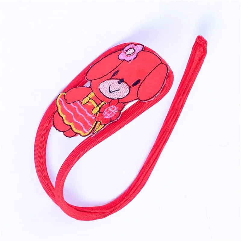 Roter Bär, sexy und niedliche Cartoon-Stickerei, C-String-Höschen