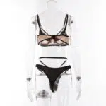 Black Mesh Splicing See-through Sexy Underwear Sexy Suit-Back Show Black Mesh Splicing See-through Sexy Underwear Sexy Suit-Back Show