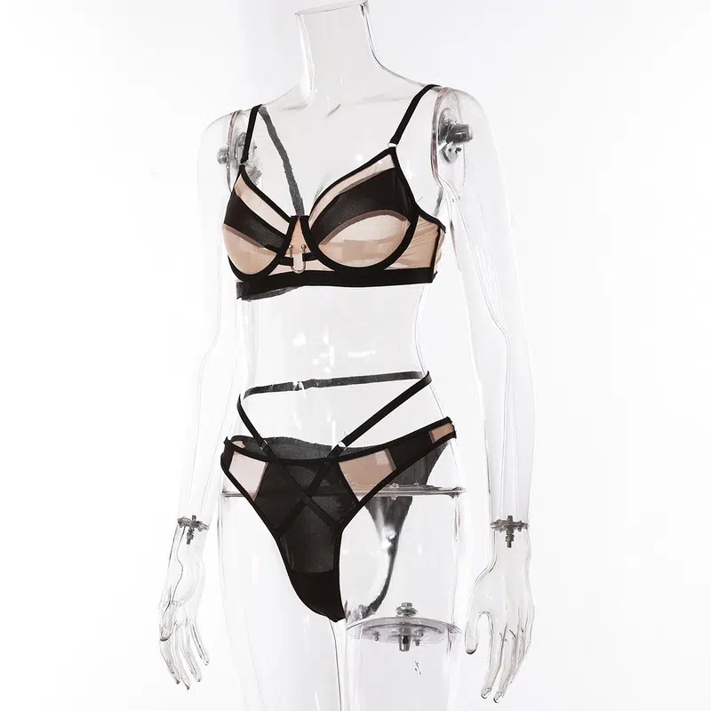 Black Mesh Splicing See-through Sexy Underwear Sexy Suit-Side Show Black Mesh Splicing See-through Sexy Underwear Sexy Suit-Side Show