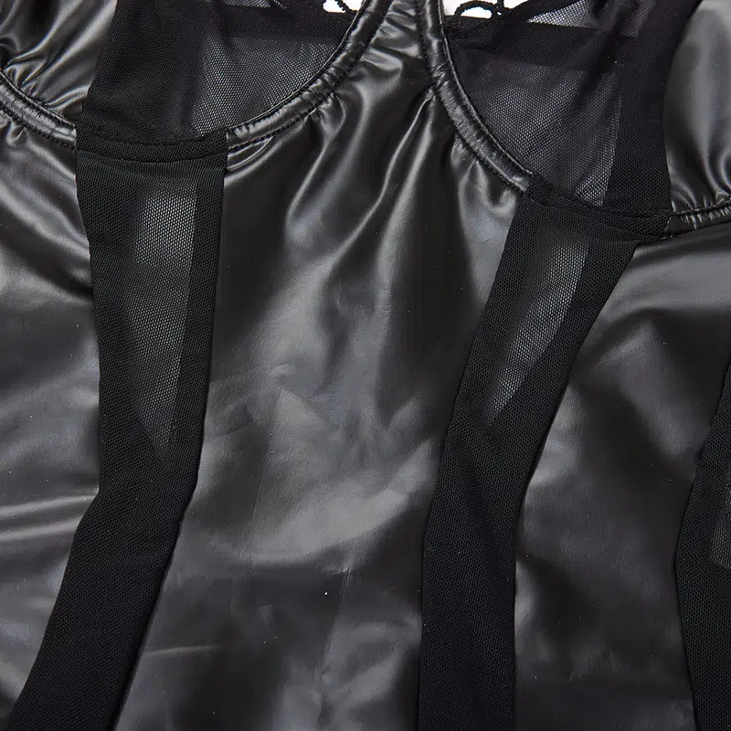 Black Perspective Corset One-Piece Set Waist details Schwarze Perspektive Korsett Einteiler Taillendetails