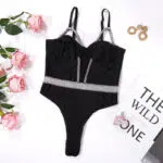 Black Sexy Jumpsuit Hollow Underwear-Set Details