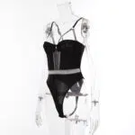Black Sexy Jumpsuit Hollow Underwear-Side View