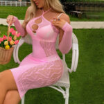 Halte lockande Bodystocking Wrap Hip Kjol Display