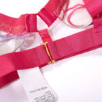 Conjunto de dos piezas de encaje bordado HotPink Detalles del sujetador