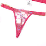 Conjunto de bragas de dos piezas de encaje bordado HotPink Ver