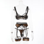 Khaki Leopard Print Perspective Sexy One Piece Setit Takanäkymä Khaki Leopard Print Perspective Sexy One Piece Setit Takanäkymä